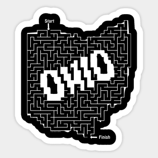 Ohio Maze White Sticker